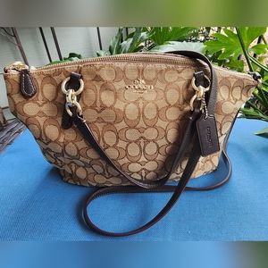 Coach Kelsey Brown/Beige Bag with Strap Like New